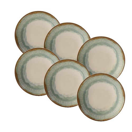 Kit 6 Pratos de Cerâmica Fundo Porto Brasil Coup Mediterrâneo