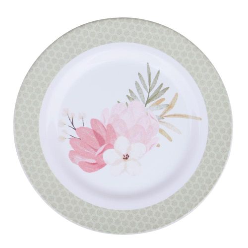 Prato Sobremesa de Cerâmica 19.5cm Floral Cazza