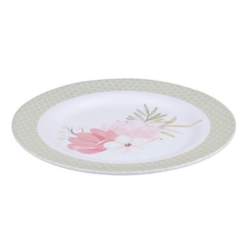 Prato Sobremesa de Cerâmica 19.5cm Floral Cazza