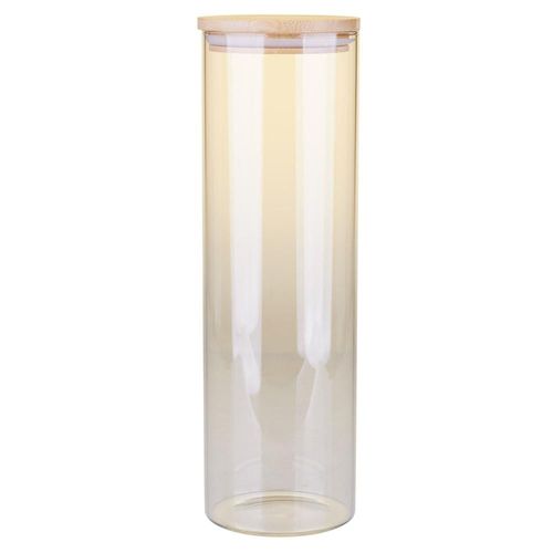 Porta Mantimentos de Vidro com Tampa Bamboo Redondo 2L Casa do Chef