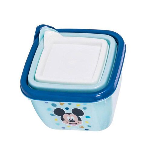 Conjunto com 3 Potes Quadrado Mickey 6967 Plasutil