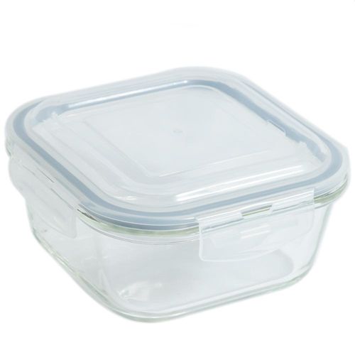 Pote de Vidro Quadrado 320ml com Trava Casa do Chef