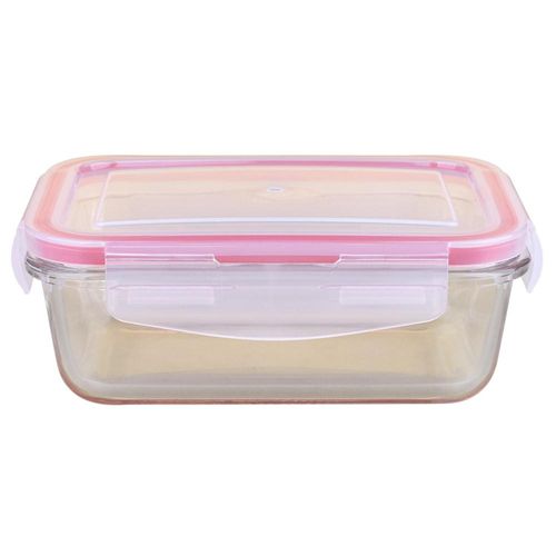 Pote Retangular de Vidro 570ml com Tampa Hermética Cazza