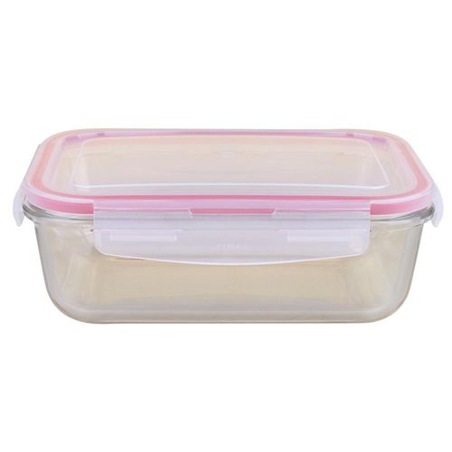 Pote Retangular de Vidro 1180ml com Tampa Hermética Cazza Pop Glass