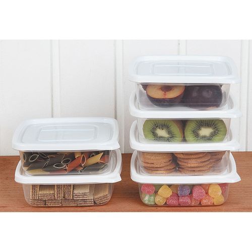 Conjunto 6 Potes Quadrado 600ml Leve 6 e Pague 5 São Bernardo