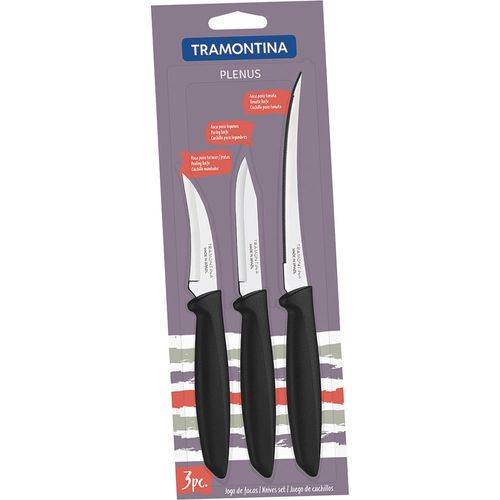 Conjunto 3 Facas Tramontina Plenus 23498/012 Preta