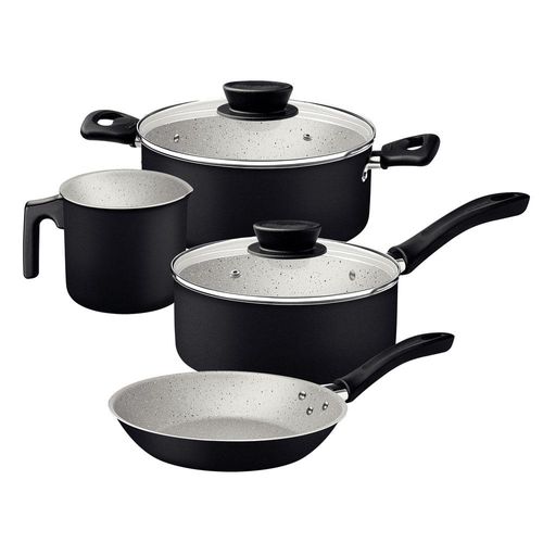 Conjunto de Panela com 4 Peças Antiaderente Linz Tramontina Preta