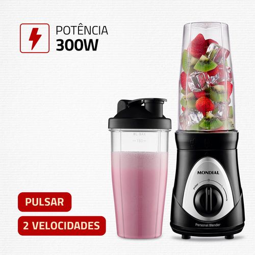Personal Blender, Mondial, Preto/Prata, 300W, 220V - DG-01