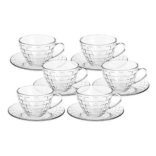 Conjunto de Xícaras Cazza Picnic em Vidro 290ml 6 Peças