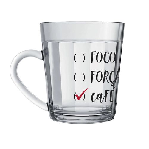 Caneca Nadir Americano em Vidro Decorado 270ml - Item Sortido
