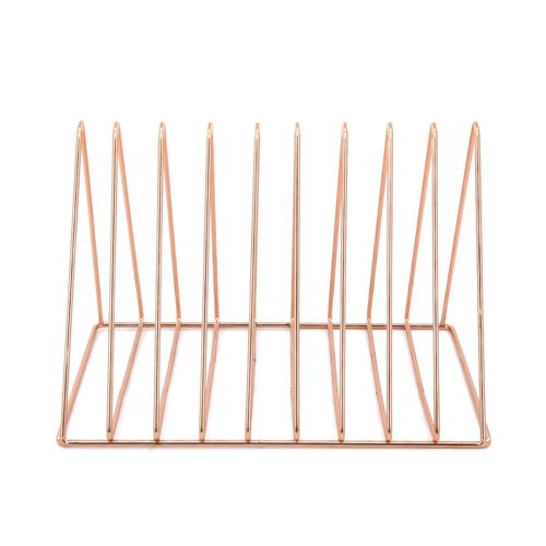 Porta-Livros Le Aramado Metal Triângulo com 5 Divisórias Rosé Gold