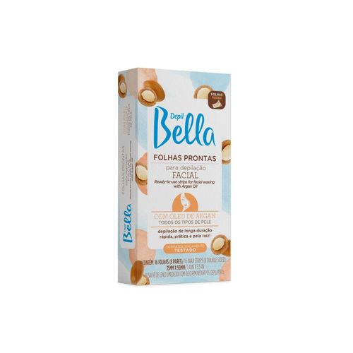 Depil Bella Folhas Prontas para Depilação Facial Óleo de Argan 16 Unidades