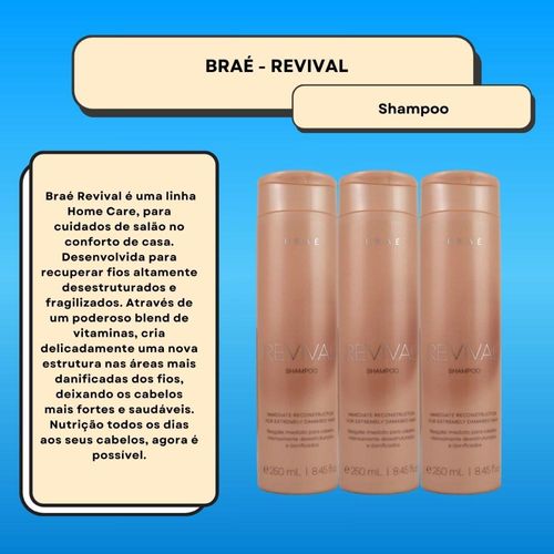 Braé Revival Kit 3 Shampoo Reconstrutor 250ml