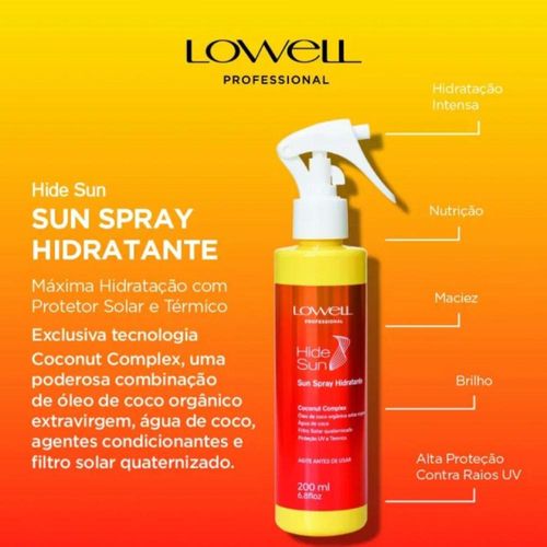 Lowel Professional Hide Sun Spray Hidratante Leave-In 200ml