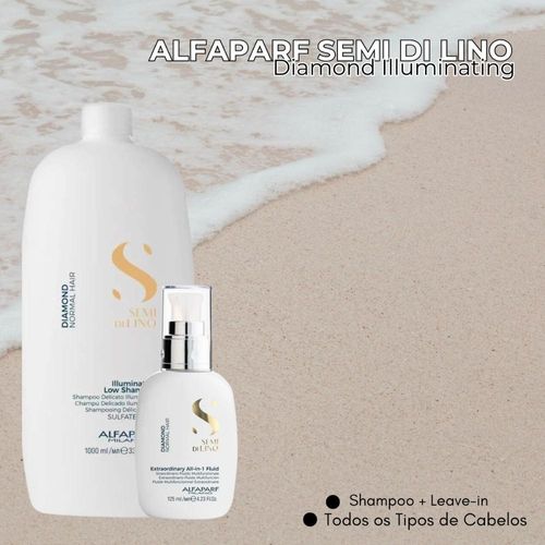 Alfaparf Semi Di Lino Diamond Illuminating Kit Shampoo 1L + Leave-in 125ml