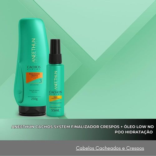 Aneethun Cachos Finalizador Crespos 250g + Óleo Low No Poo Hidratação 55ml