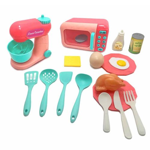 Brinquedo Doce Cozinha Plus Cardoso com Micro-ondas e Batedeira