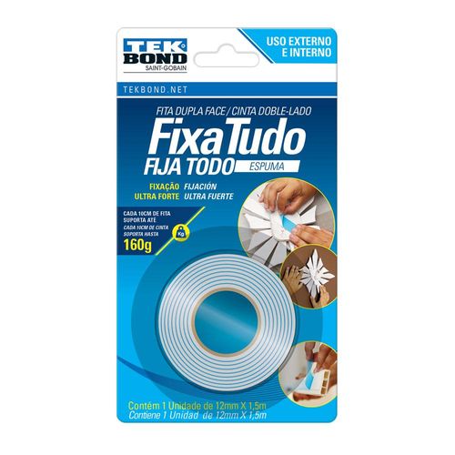 Fita Tekbond Dupla Face Espuma 12mmx1.5m