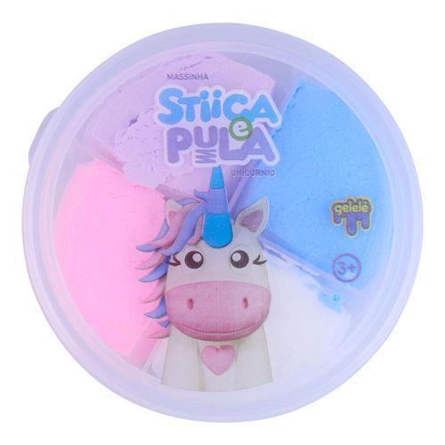 Massinha de Modelar Stiica e Pula Unicórnio Doce Brinquedo