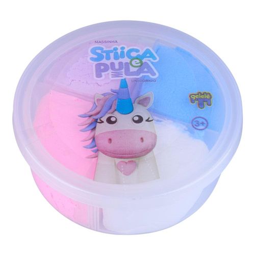Massinha de Modelar Stiica e Pula Unicórnio Doce Brinquedo