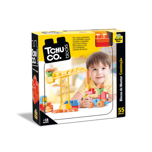 Blocos de Montar Construção 55 Peças Samba Toys Tchuco 0242