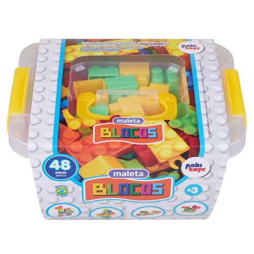 Maleta Blocos 48 Peças Pakitoys 1296