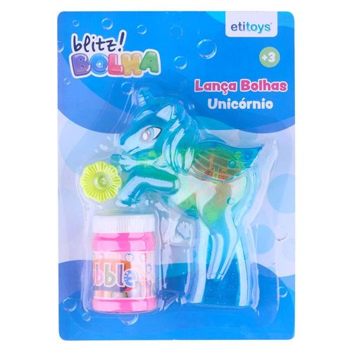 Lança Bolhas de Sabão Unicórnio com 3 Peças Etitoys