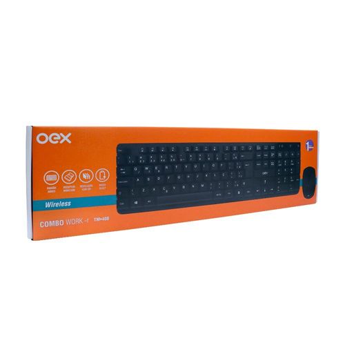 Kit Teclado com Mouse sem Fio OEX TM408 Preto