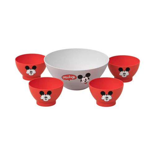 Kit para Pipoca Brinox Disney com 1 Tigela 3L + 4 Cumbucas 500ml