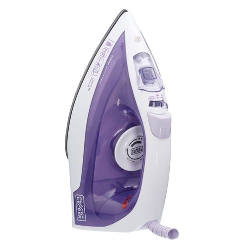 Ferro de Passar Vapor Spray 1200W Black & Decker FX1050 com Base Antiaderente Roxo e Branco 220V