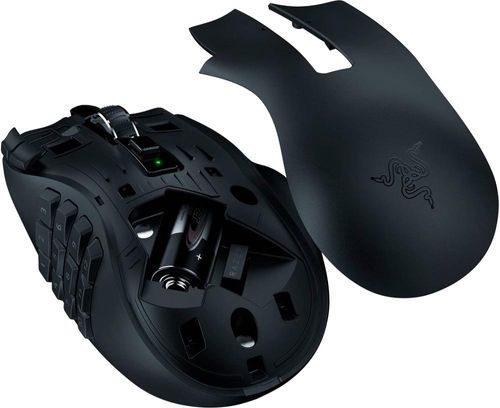 Razer - Naga V2 HyperSpeed ​​MMO mouse óptico sem fio para jogos com 19 botões programáveis ​​- Preto-RZ01-03600100-R3U1