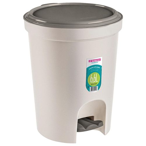 Lixeira 6.6L com Pedal Casablanca Sanremo Cinza