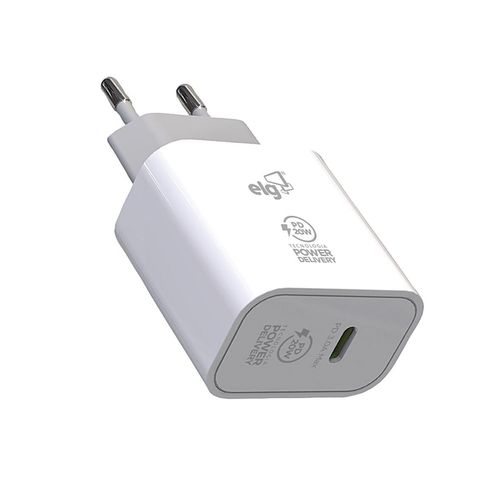 Carregador de Parede USB-C 20W ELG WCPD Branco