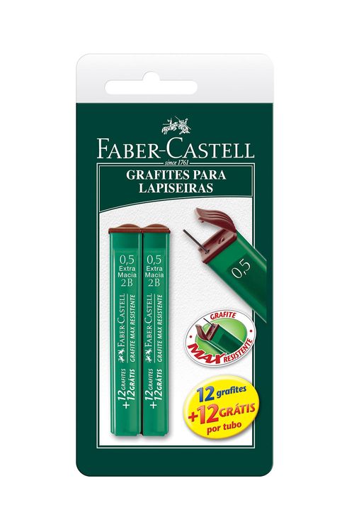 Mina Faber-Castell 2B 0.5mm 2B com 2 Unidades