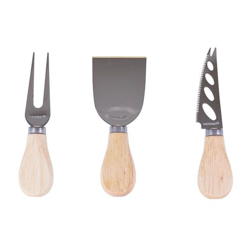 Kit 3 Peças para Queijo Cabo de Madeira Etilux Hauskraft 020