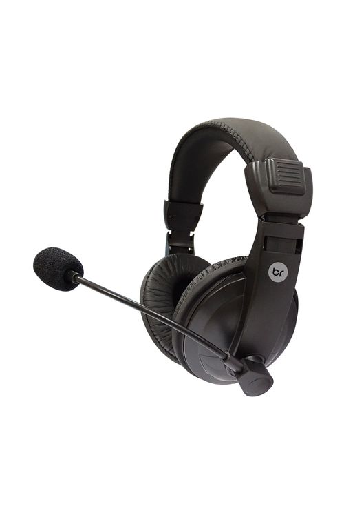 Headset Bright Office Haste Regulável e Microfone Preto Profissional 507