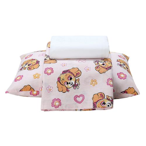 Jogo de Berço Döhler Patrulha Canina Skye Rosa 3 Peças