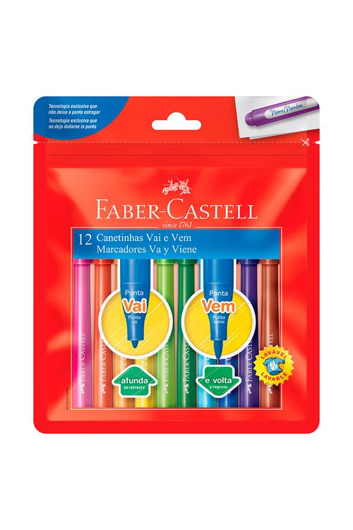 Hidrocor Faber-Castell Vai e Vem com 12 Cores