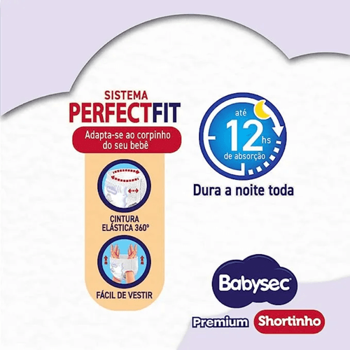 Kit 5 Fraldas Babysec Shortinho Pants Galinha Pintadinha Premium M com 30 unidades