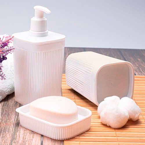 Porta Cotonete Algodão 420ml Classic Frisos Plasútil Branco