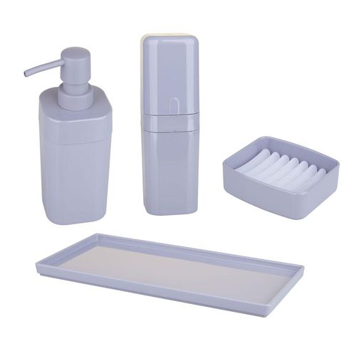 Kit Banheiro 4 Peças Splash Coza 99386/4499 Cinza
