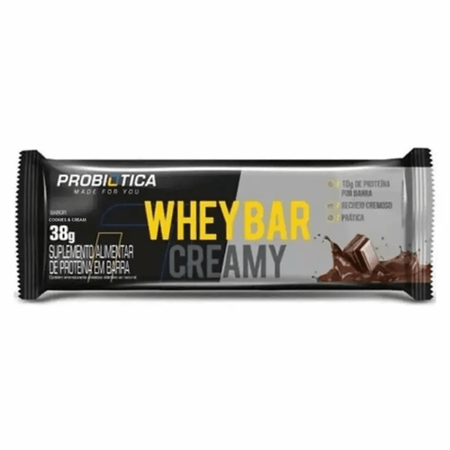 Barra de Proteína Whey Bar Creamy Probiótica Cookies e Cream 38g