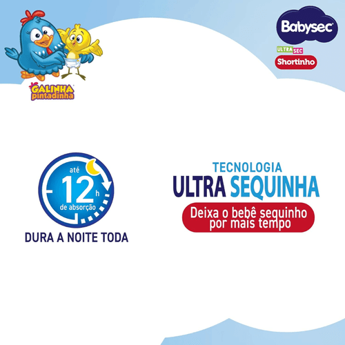 Fralda Babysec Ultrasec Shortinho Mega XXXG 16 Unidades