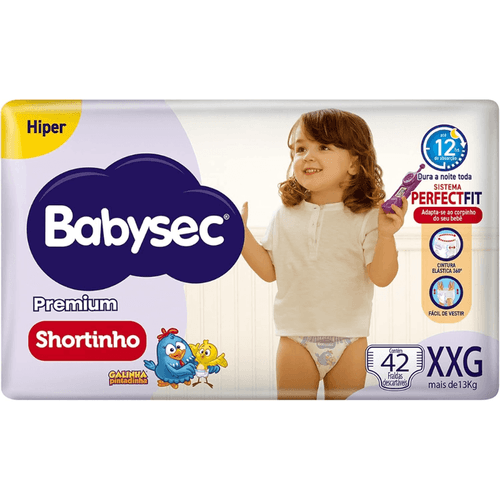Fralda Babysec Premium Shortinho Hiper XXG 42 Unidades