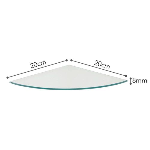 Prateleira Prat-K Vetro Canto 20x20 Suporte Cromado