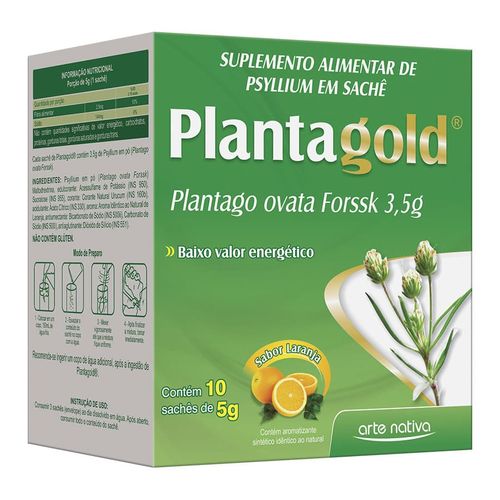 Plantagold Fibra Sabor Laranja com 10 Envelopes de 3,5g
