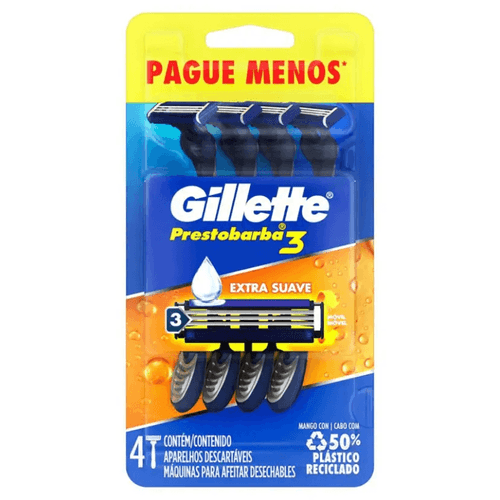 Aparelho De Depilacao Gillette Prestobarba 3 Leve 4 Pague 3 unidades
