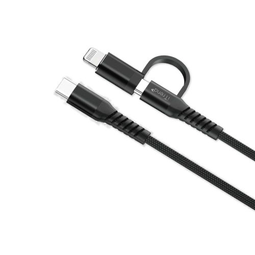Cabo iTrend USB-C para USB-C com Adaptador Lightning Preto iT-CBC2-1