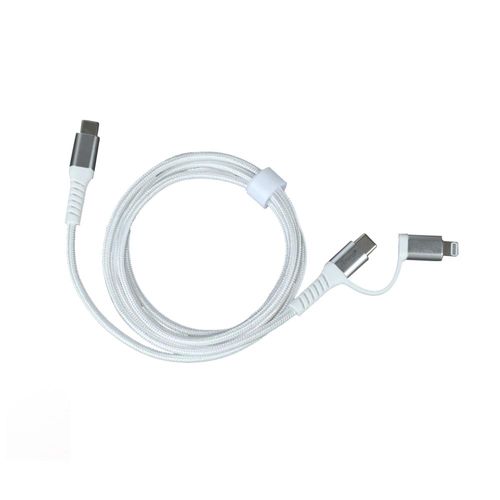 Cabo iTrend USB-C para USB-C com Adaptador Lightning Branco iT-CBC2-1