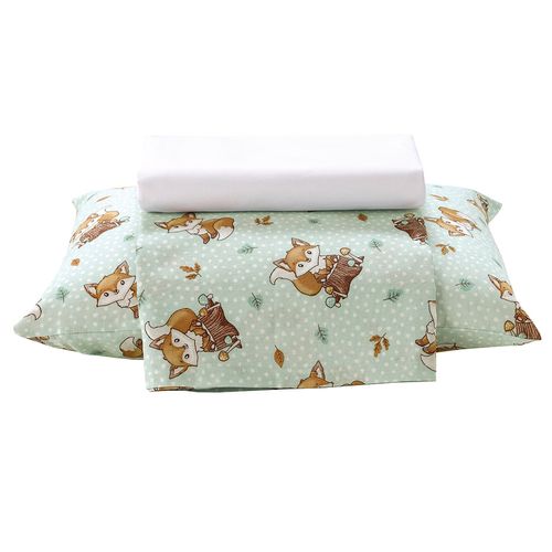 Jogo de Berço Döhler Baby Raposa Verde 3 peças